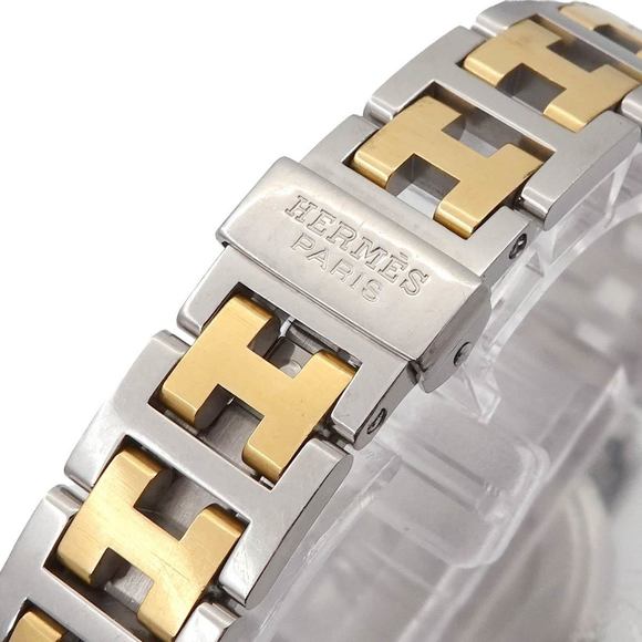 Hermès Clipper CL4 220 Women's Ivory Quartz Watch with Date Display, Two-Tone - Picture 6 of 6